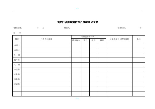 传染病防治检查记录表