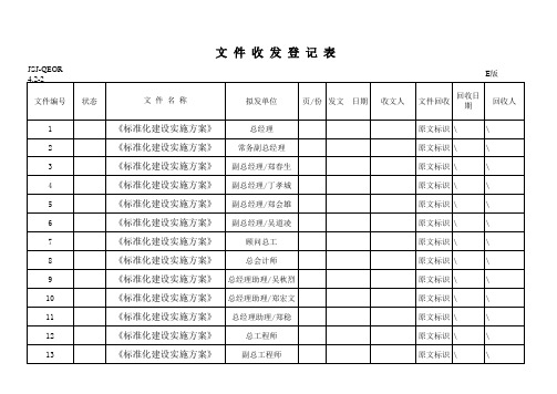 文件收发登记表E版