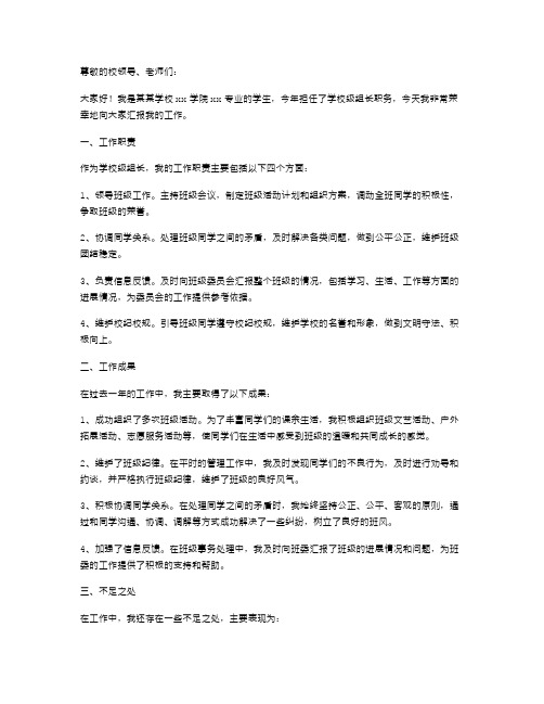 学校级组长的述职报告范文