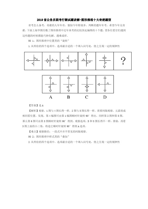 2018省公务员联考行测试题讲解-图形推理十大奇葩题型