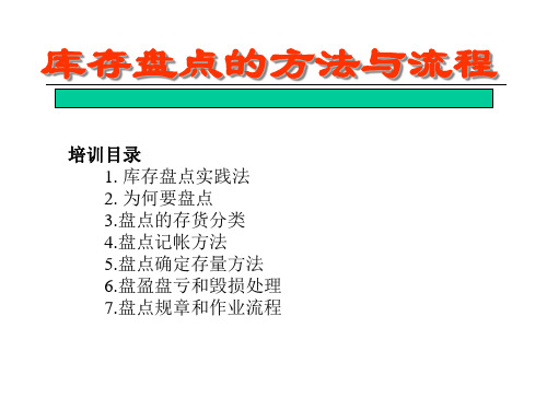 库存盘点的方法与流程PPT