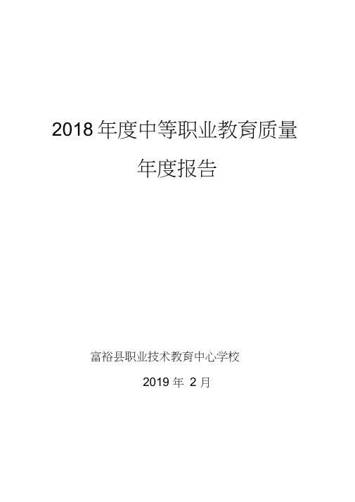 2018年度中等职业教育质量年度报告