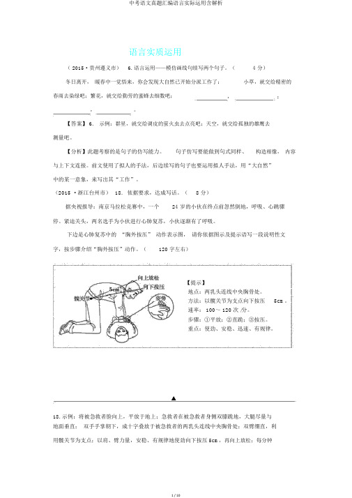 中考语文真题汇编语言实际运用含解析