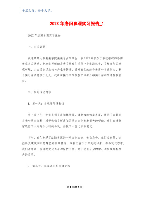 202X年洛阳参观实习报告_11200字