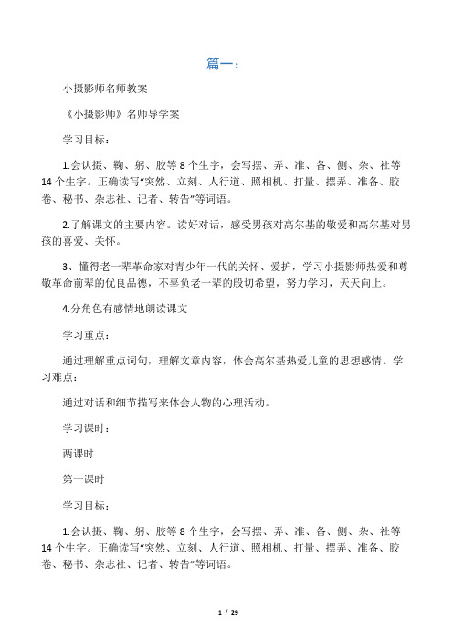 小摄影师名师教学设计(共5篇)