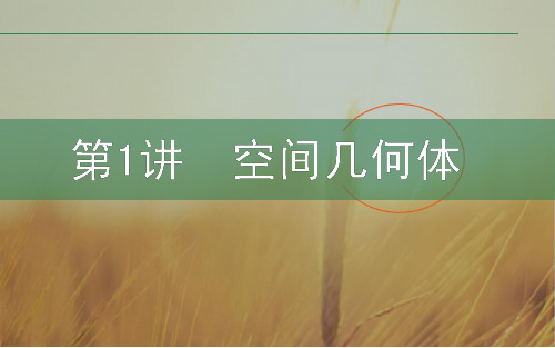 最新-2021届高三数学文二轮复习 4.1空间几何体 课件  精品