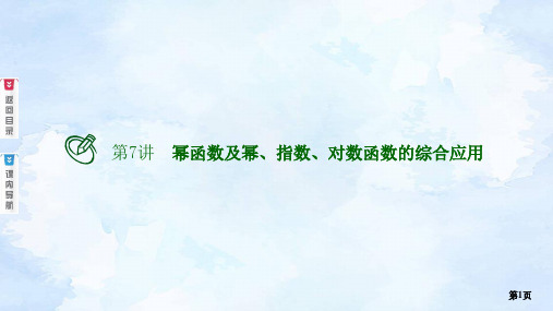 高考调研版文科专用2.7第7讲 幂函数及幂、指数、对数函数的综合应用