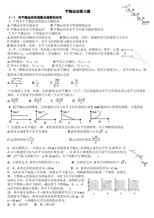 平抛运动练习题(含答案)