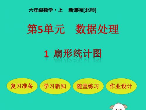 六年级数学上册第5单元数据处理第1节扇形统计图课件北师大版