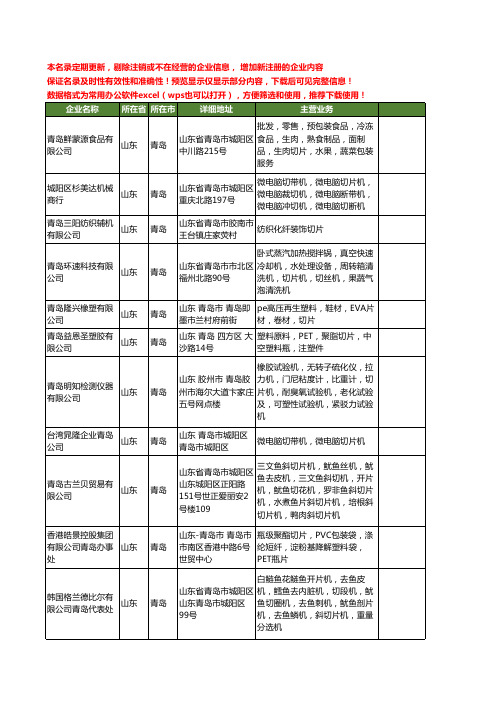 新版山东省青岛切片工商企业公司商家名录名单联系方式大全38家