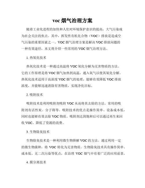 voc烟气治理方案