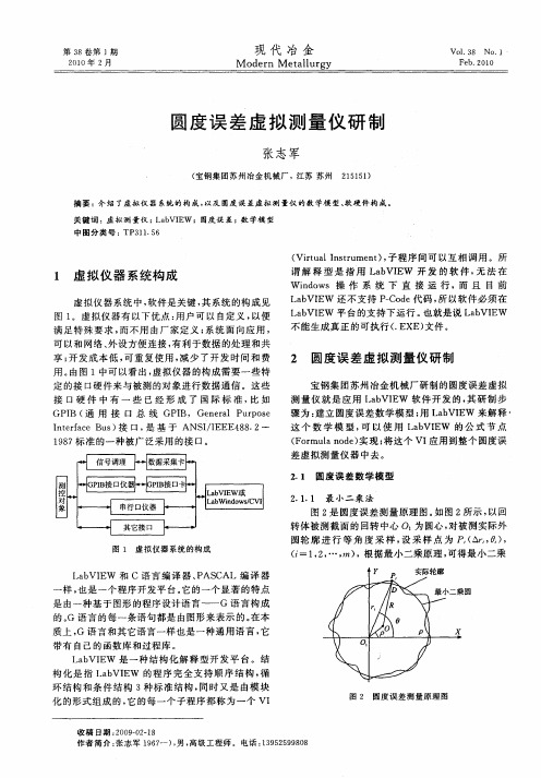 圆度误差虚拟测量仪研制