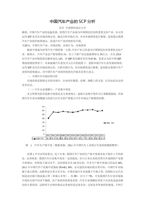 中国汽车产业的SCP分析