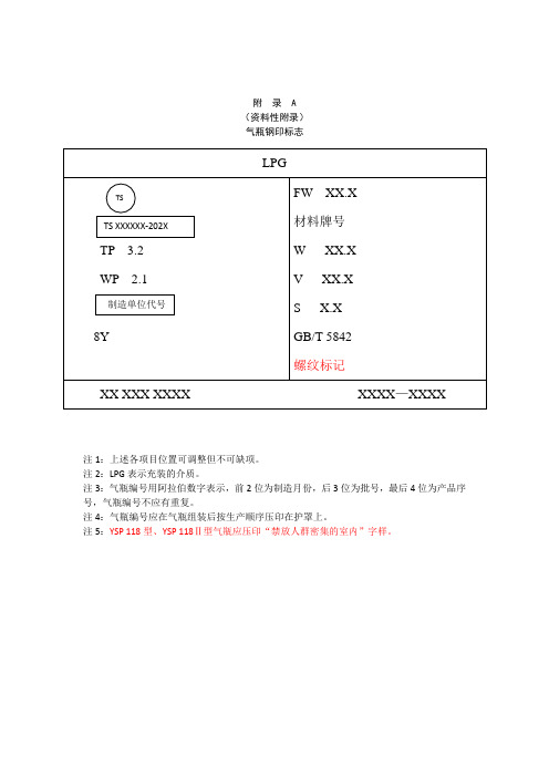 液化石油气瓶产品合格证、质量证明书格式