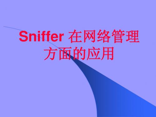 Sniffer应用说明