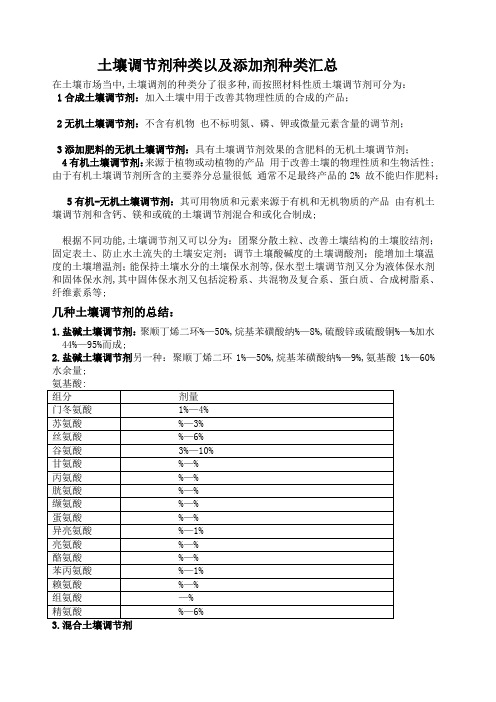 土壤调节剂的种类以及添加剂种类汇总