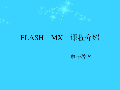 FLASH MX 课程介绍