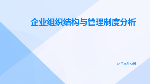 企业组织结构与管理制度分析