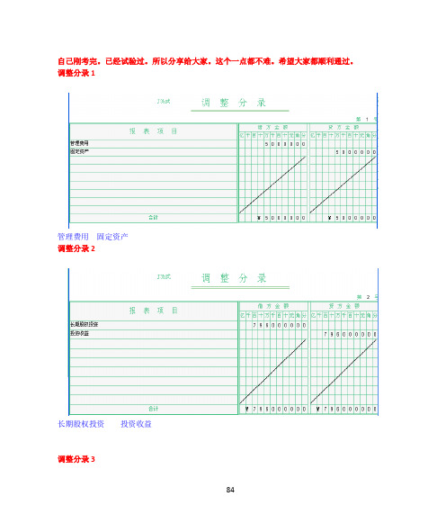 2016年电大本科机考《会计管理模拟实验》全部答案