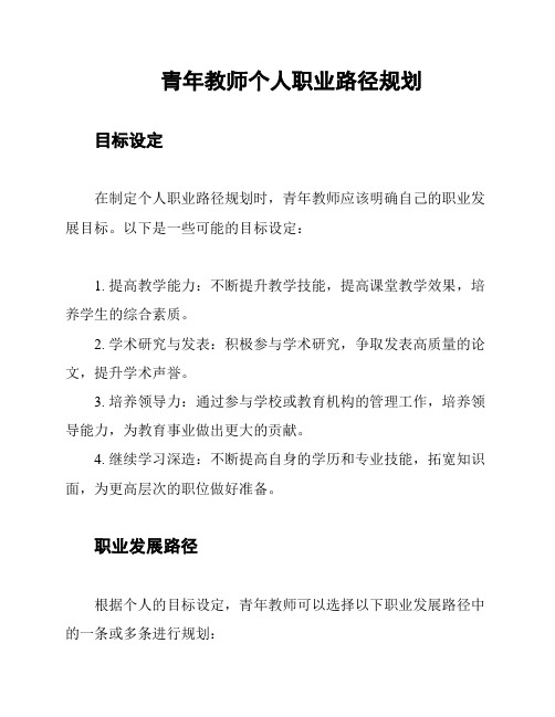 青年教师个人职业路径规划