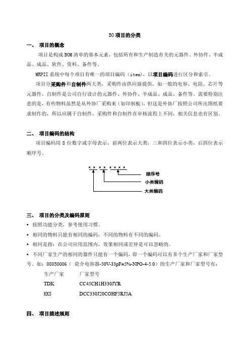 BO项目的分类