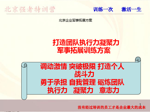 打造团队执行力凝聚力军事拓展训练方案(PPT 32页)