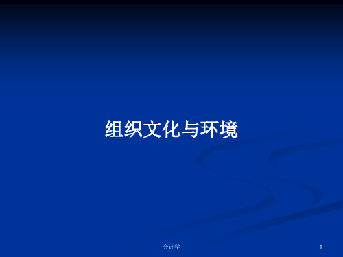 组织文化与环境PPT学习教案