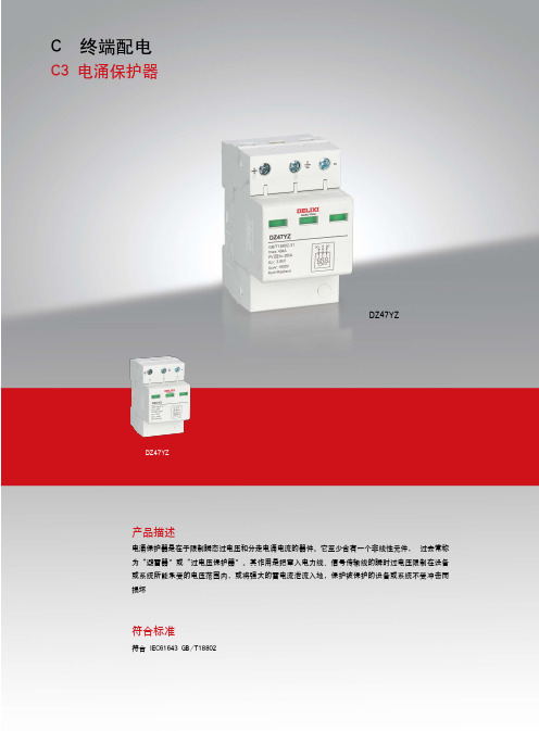 德力西电气 DZ47YZ浪涌保护器产品样本2023年第1版 产品说明书