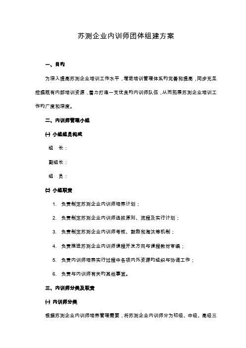 内训师团队组建方案