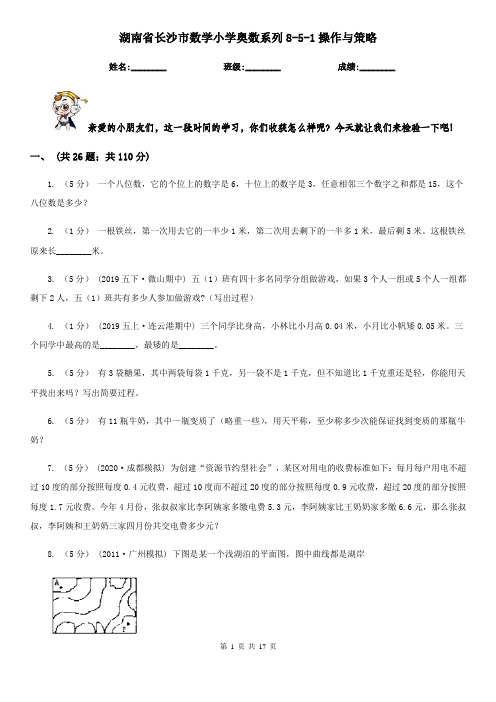 湖南省长沙市数学小学奥数系列8-5-1操作与策略