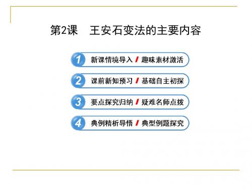 (人教新课标)高中历史选修一课件第2课 王安石变法的主要内容 课件 (1)