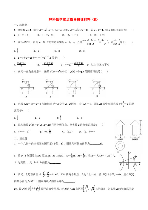 广东省东莞市东华高中高三数学重点临界辅导试题(5)理