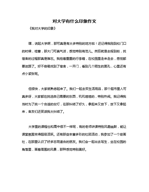 对大学有什么印象作文