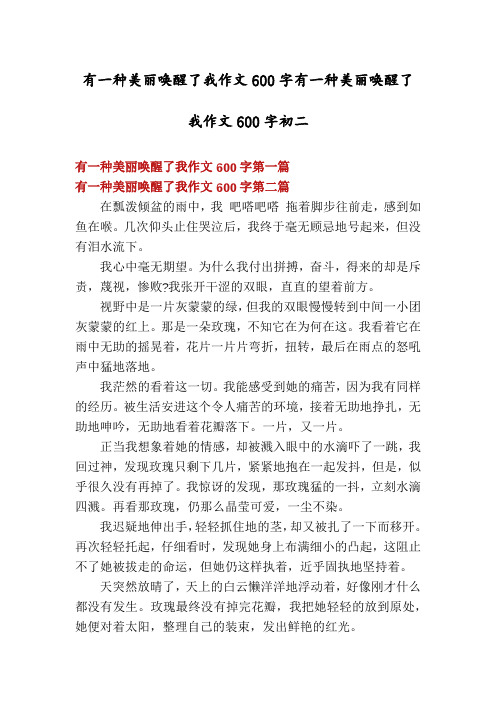 有一种美丽唤醒了我作文600字有一种美丽唤醒了我作文600字初二