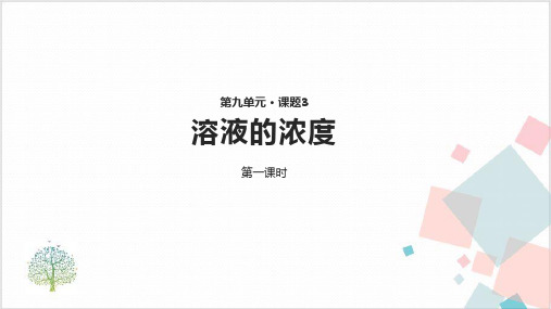 初中化学人教版《溶液的浓度》_教学课件