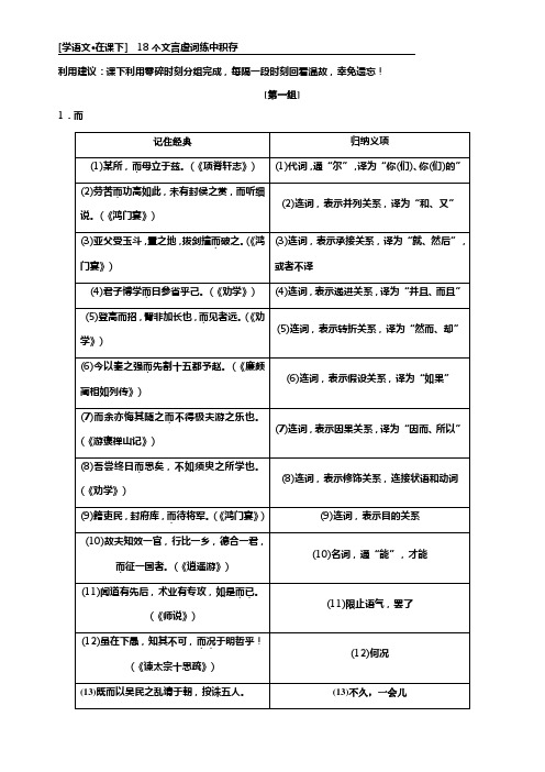 2020版高考创新一轮温习语文通用版讲义分册一专题一文言文阅读增分方案第三步第1讲文言文的读文技法—