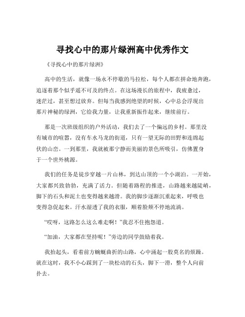 寻找心中的那片绿洲高中优秀作文