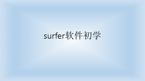 surfer软件初学