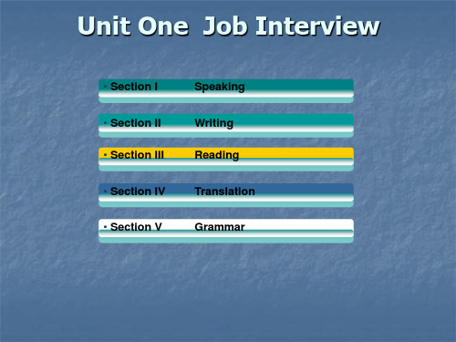 Unit 1 job interview