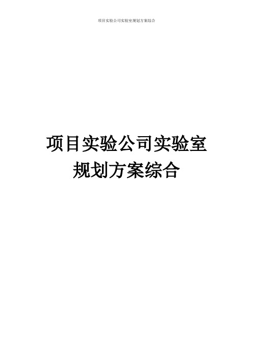 项目实验公司实验室规划方案综合