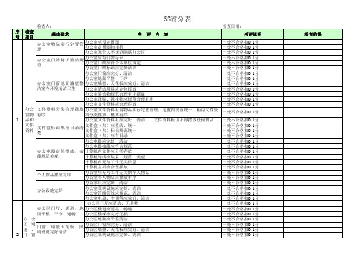 5S检查评分表