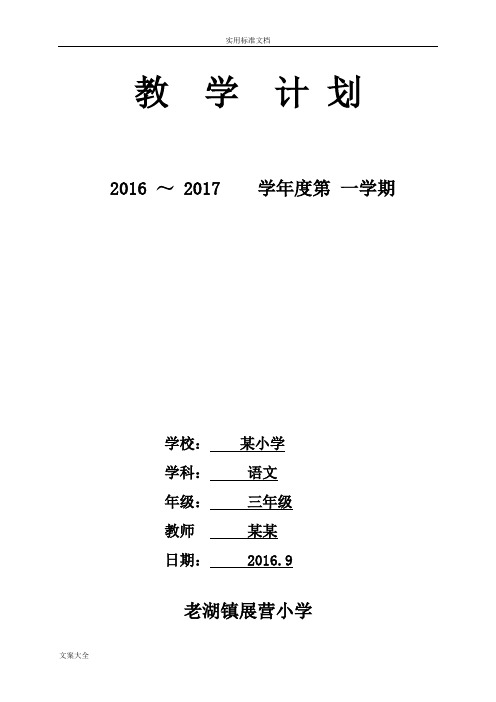 某小学教学计划表格版
