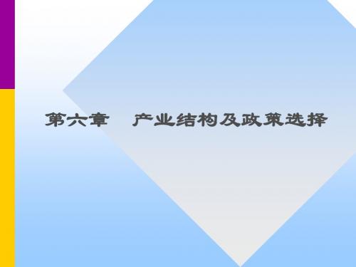 《现代经济学通论》第6章产业结构及政策选择