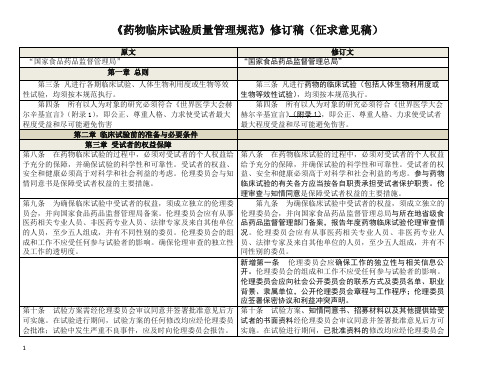 《药物临床试验质量管理规范》修正案(草案)