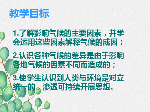 《形成气候的主要因素》PPT课件 (公开课获奖)2022年商务星球版地理