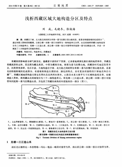 浅析西藏区域大地构造分区及特点