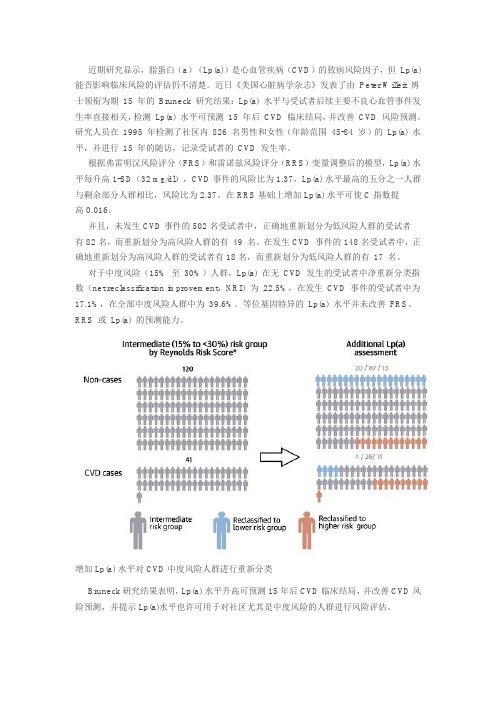 脂蛋白 (a) 可有效预测心血管发生风险