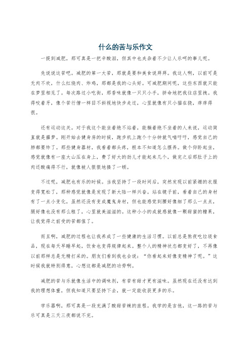 什么的苦与乐作文