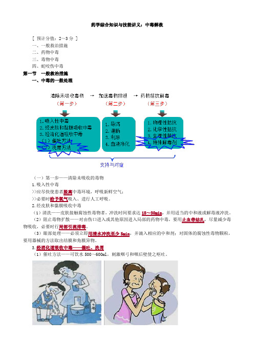 药学综合知识与技能讲义：中毒解救