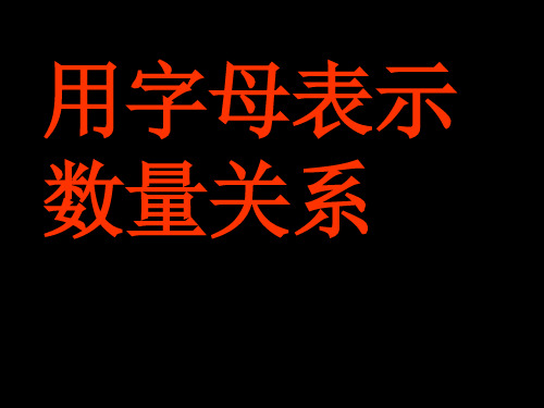 用字母表示数量关系